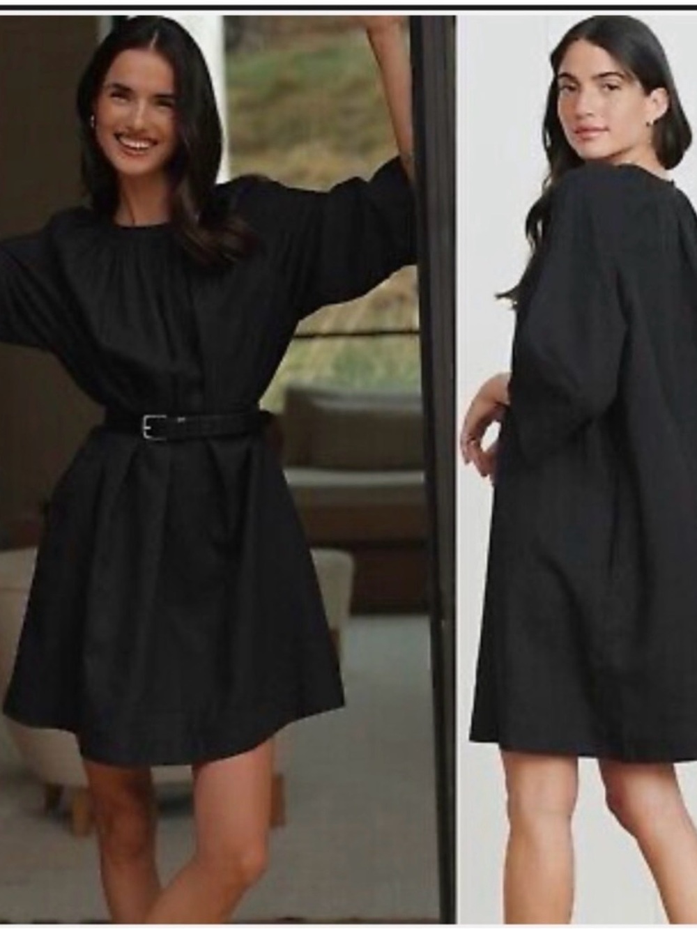 Jenni Kayne Black Linen Mini Dress M